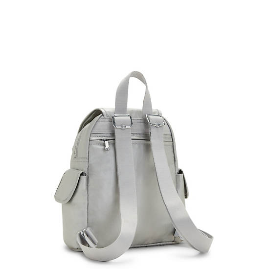 Kipling City Pack Mini Classic Metallic Ryggsekk Sølv | NO 1734YX